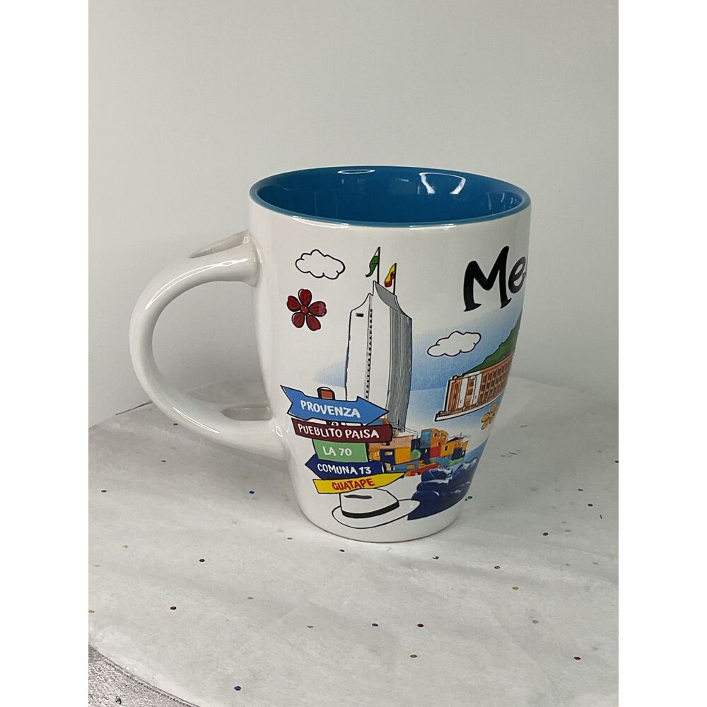 Medellín Colombia colorful city coffee mug